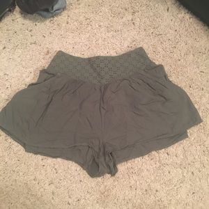 Olive green high wasted shorts